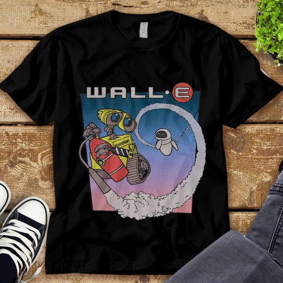 Disney Wall E And Eve Flying Friends Unisex Adult T-shirt Kid Shirt - Picture 1 of 2
